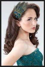 Peacock wedding hair clip