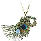 Peacock wedding necklace