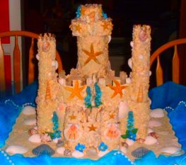 Sandcastle Wedding Cake for a Beach Themed Wedding
