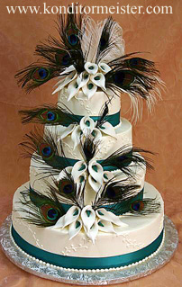 Peacock wedding cake